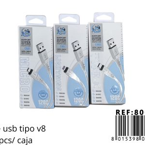 Cable USB Tipo V8 (Micro USB) - Caja x300 Unidades
