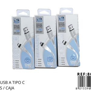 Cable USB a Tipo C - Caja Mayorista x300 Unidades