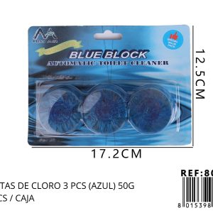 Tabletas de Cloro para Inodoro Blue Block - Pack 3 Unidades