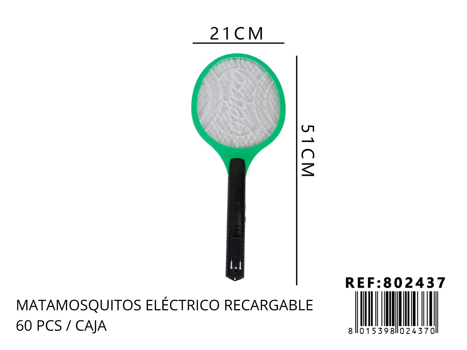 Raqueta Eléctrica Matamosquitos Recargable - Eficacia 51cm